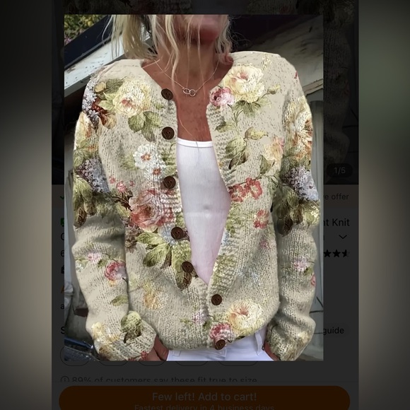 Southern Elegance Floral Cardigan Sweater - Picture 2 of 14